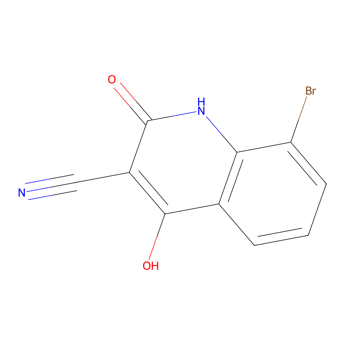 8-Bromo-2,4-dihydroxyquinoline-3-carbonitrile molecular structure, CAS 2060030-36-4