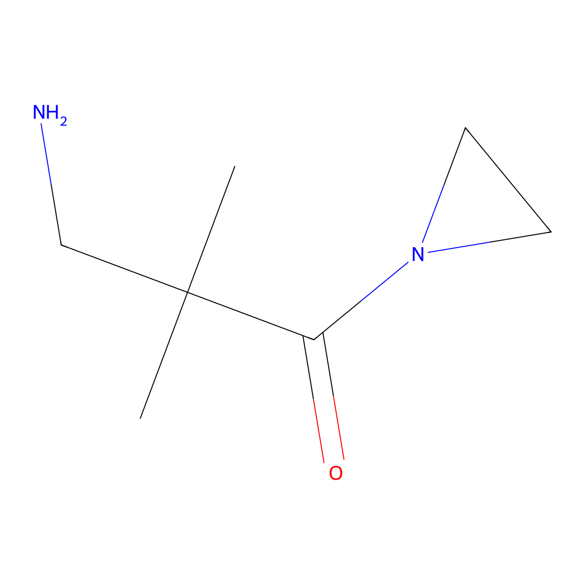 3-Amino-1-(aziridin-1-yl)-2,2-dimethylpropan-1-one molecular structure, CAS 2060030-38-6