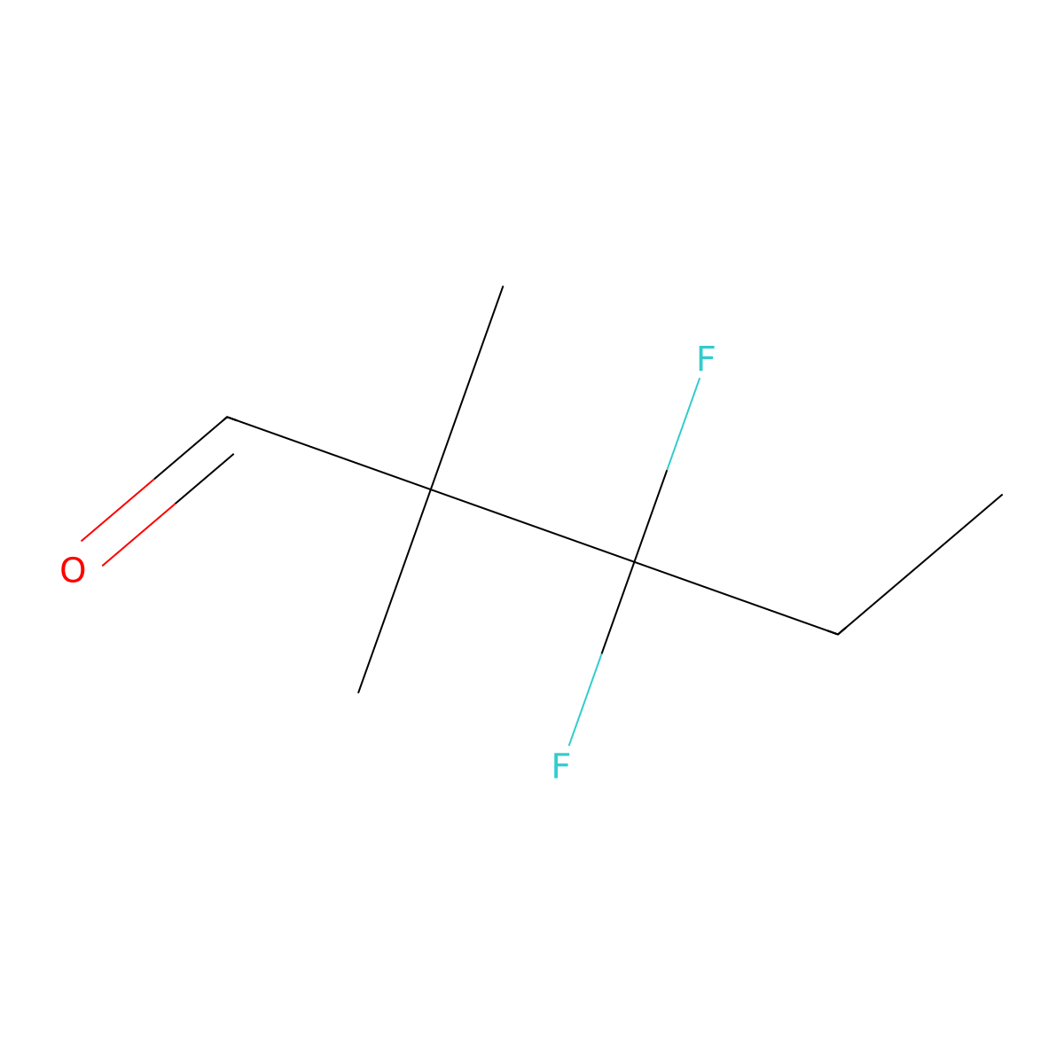 3,3-Difluoro-2,2-dimethylpentanal molecular structure, CAS 2060030-39-7