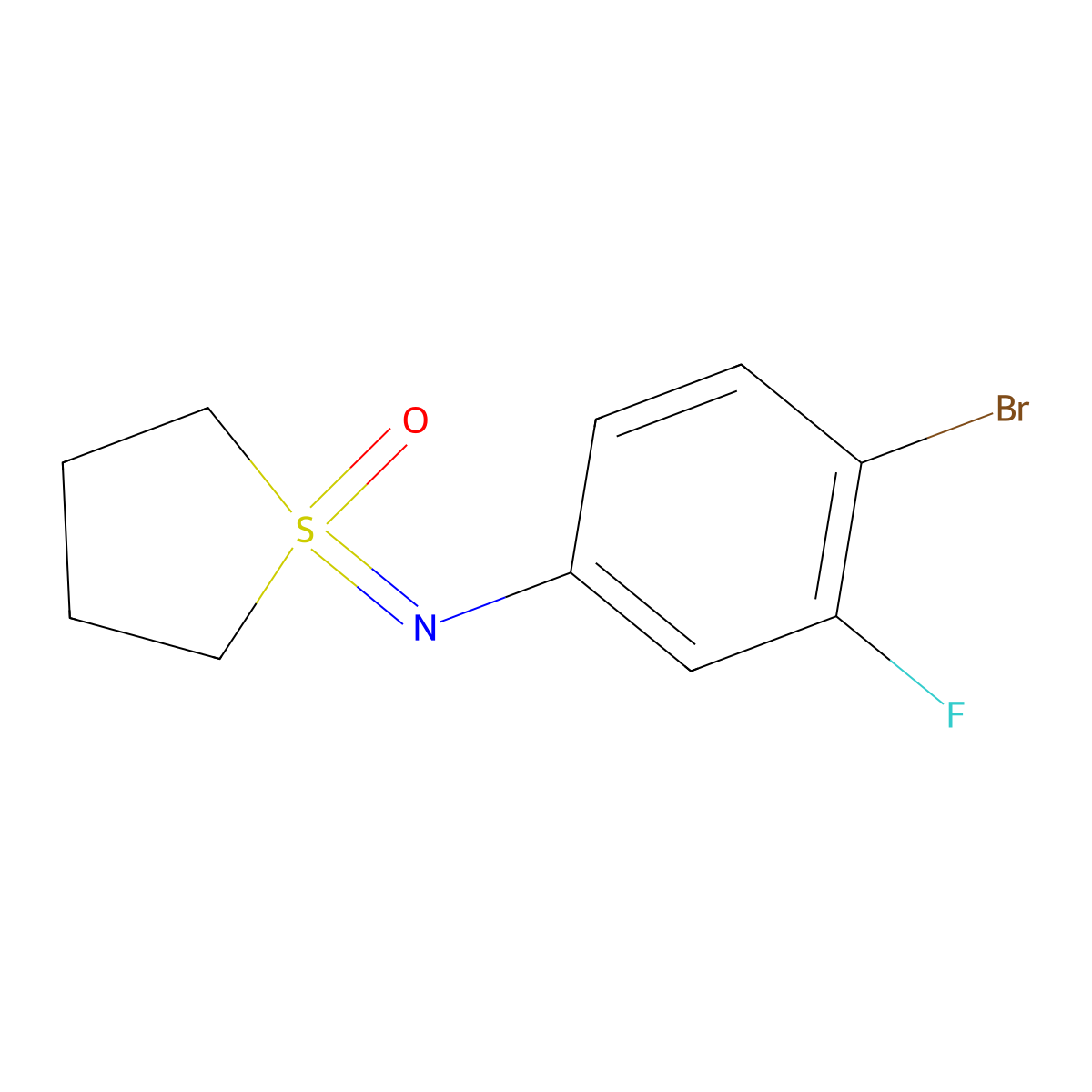 1-[(4-Bromo-3-fluorophenyl)imino]-1lambda6-thiolan-1-one molecular structure, CAS 2060030-40-0