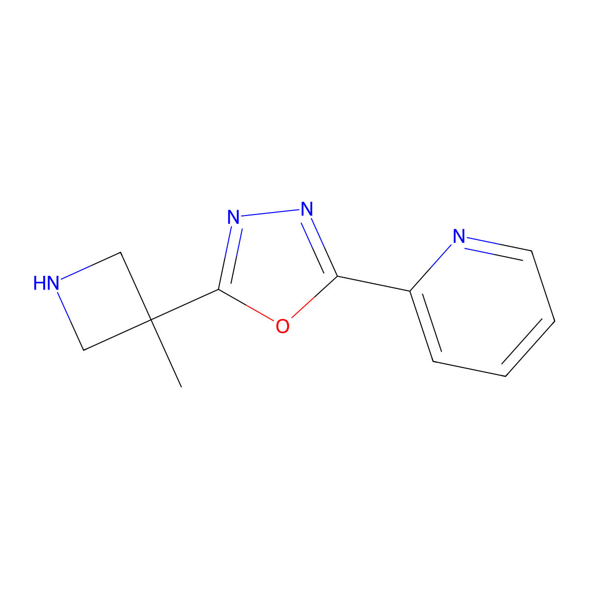 2-[5-(3-Methylazetidin-3-yl)-1,3,4-oxadiazol-2-yl]pyridine molecular structure, CAS 2060030-44-4