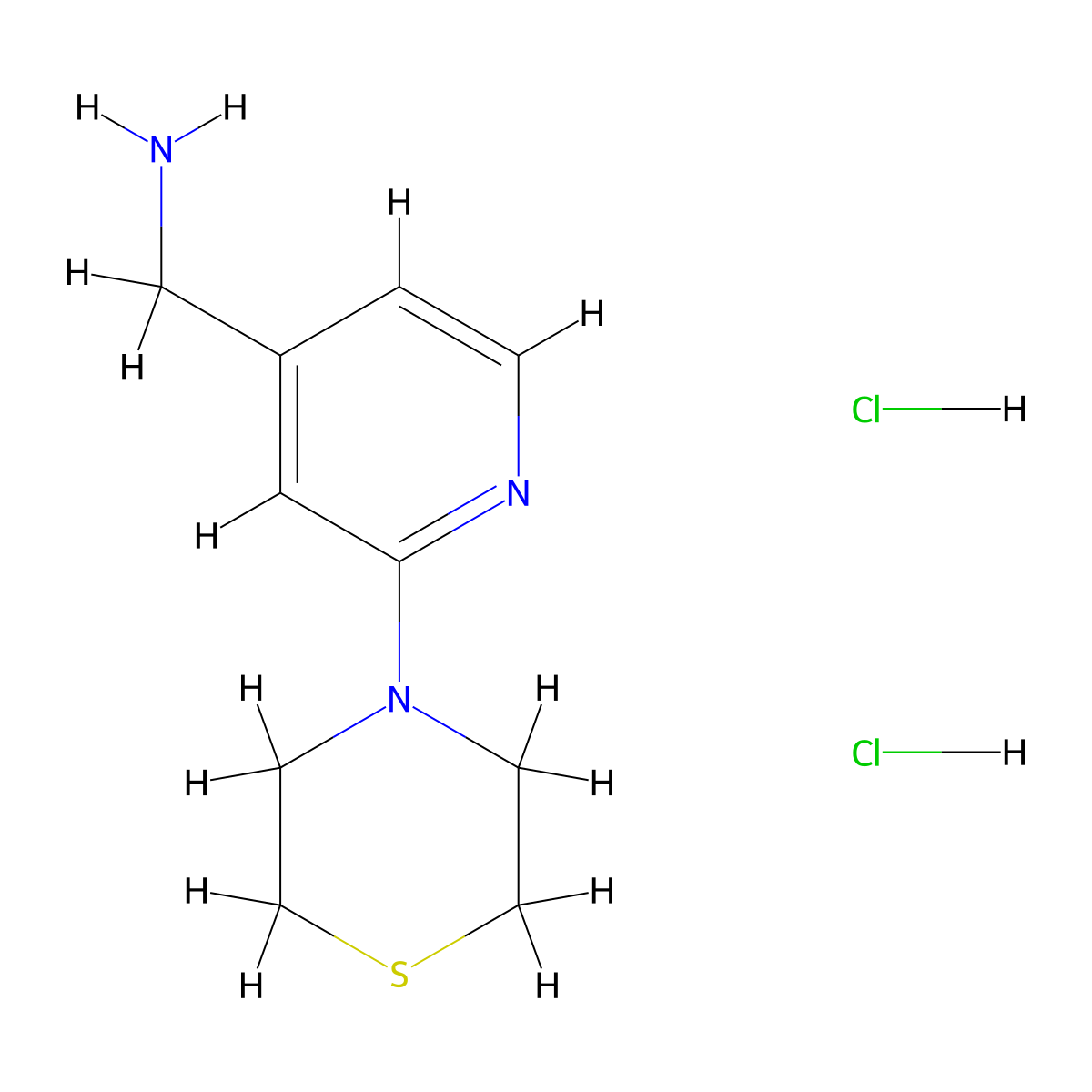 [2-(Thiomorpholin-4-yl)pyridin-4-yl]methanamine dihydrochloride molecular structure, CAS 2060030-56-8