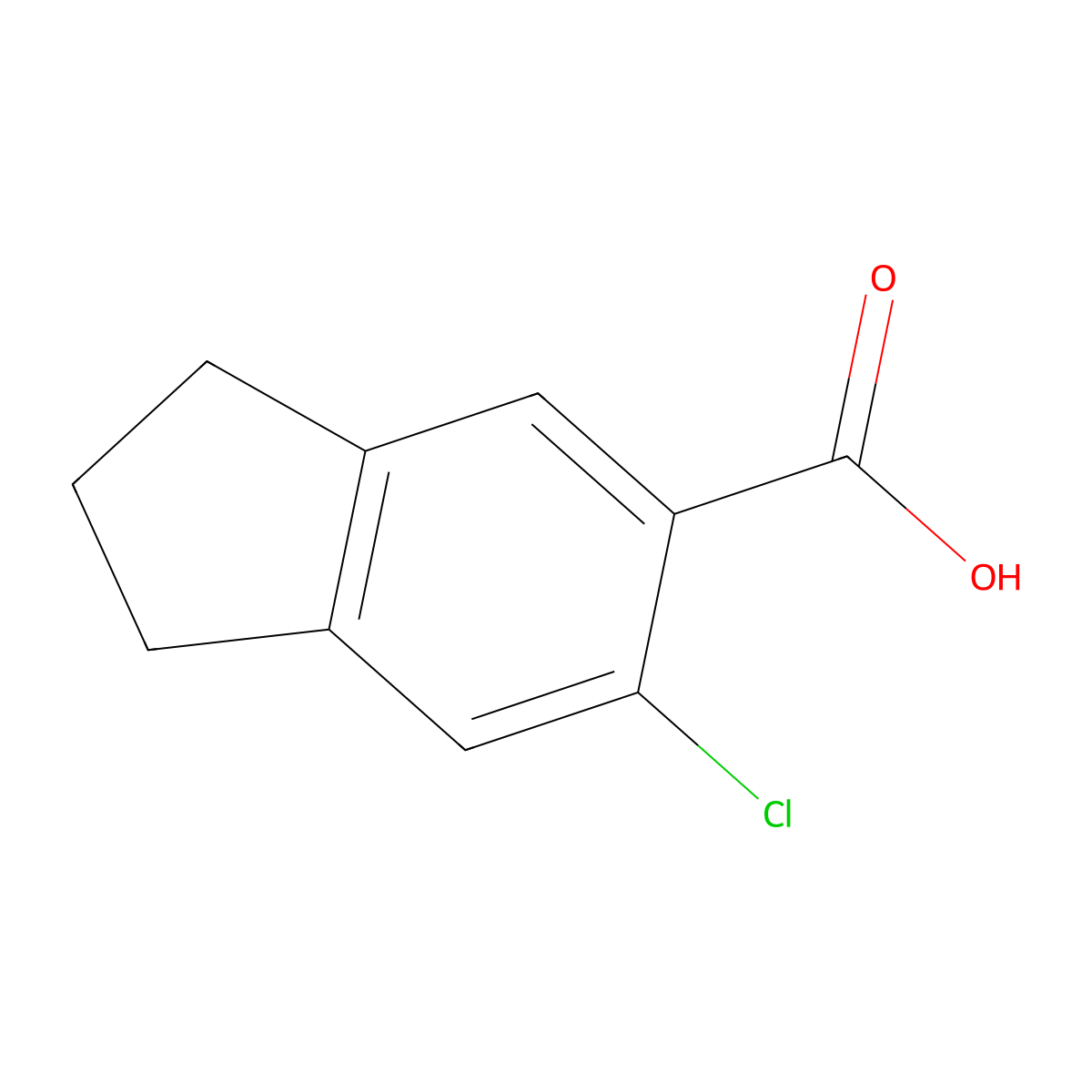 6-Chloro-2,3-dihydro-1H-indene-5-carboxylic acid molecular structure, CAS 2060030-58-0