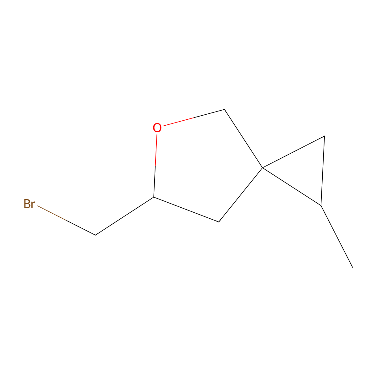 6-(Bromomethyl)-1-methyl-5-oxaspiro[2.4]heptane molecular structure, CAS 2060030-59-1