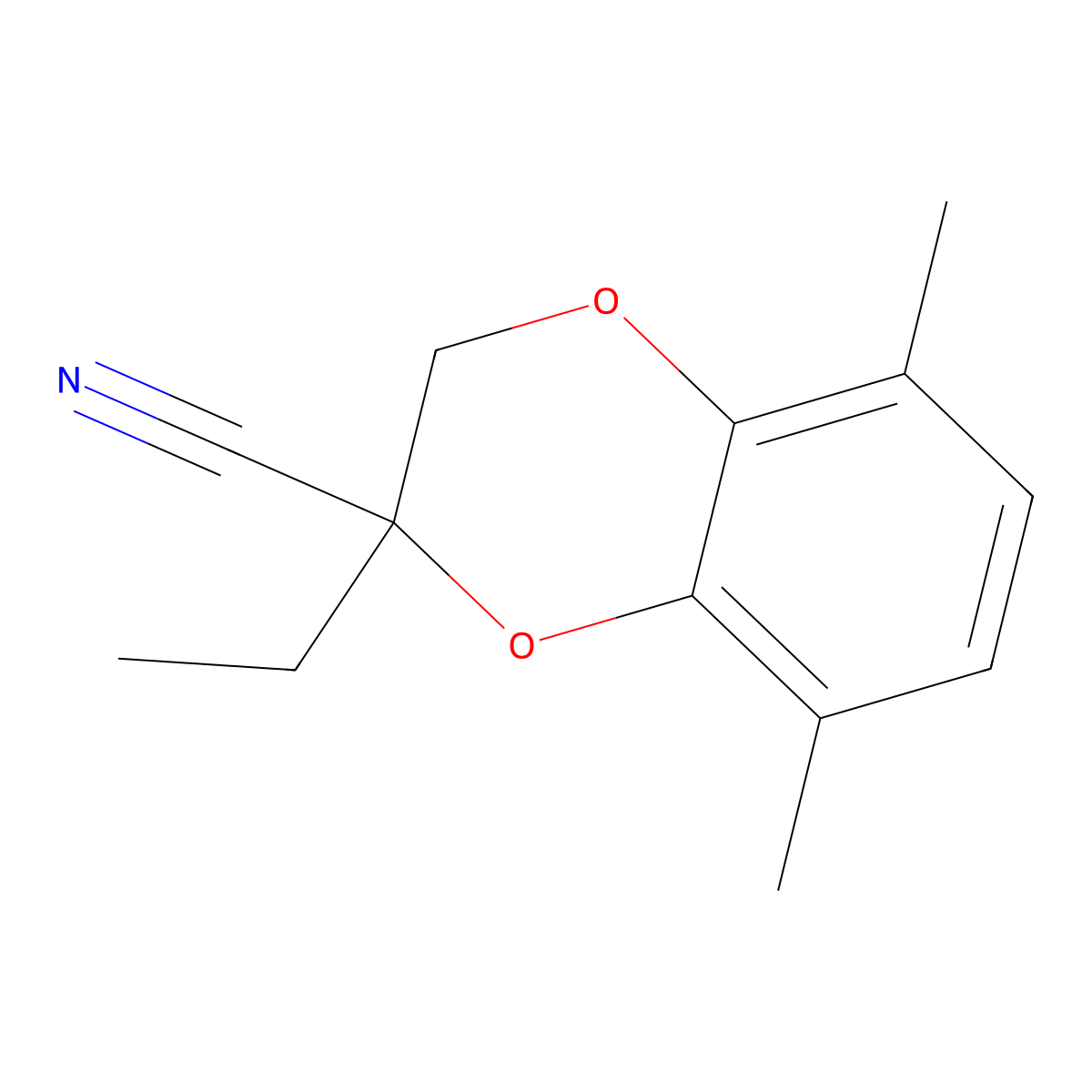 2-Ethyl-5,8-dimethyl-2,3-dihydro-1,4-benzodioxine-2-carbonitrile molecular structure, CAS 2060030-62-6