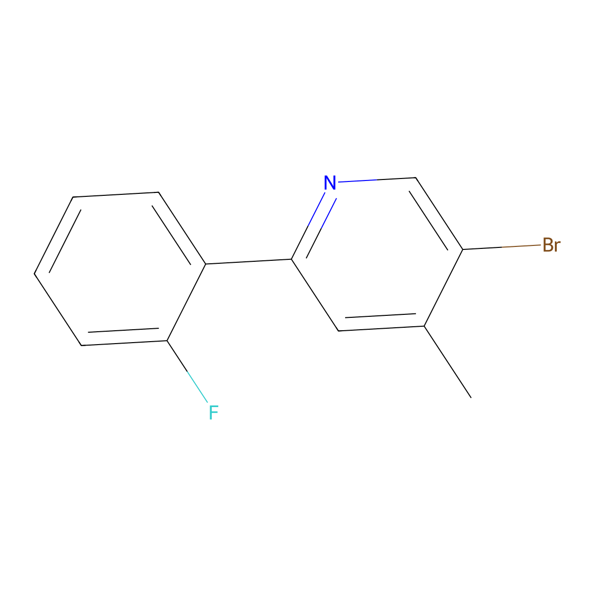 5-Bromo-2-(2-fluorophenyl)-4-methylpyridine molecular structure, CAS 2060030-64-8