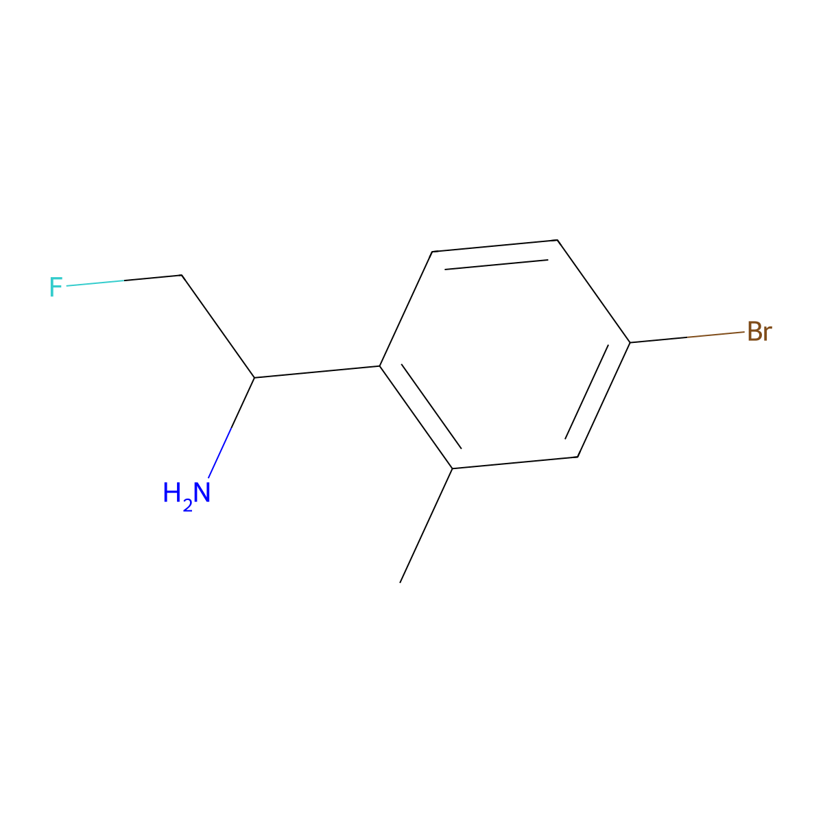 1-(4-Bromo-2-methylphenyl)-2-fluoroethan-1-amine molecular structure, CAS 2060030-76-2