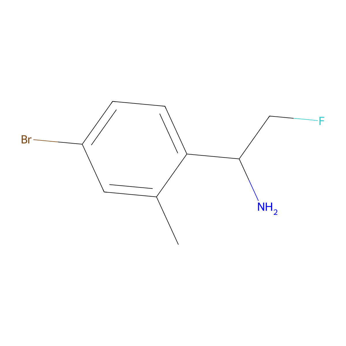 1-(4-Bromo-2-methylphenyl)-2-fluoroethan-1-amine molecular structure, CAS 2060030-76-2