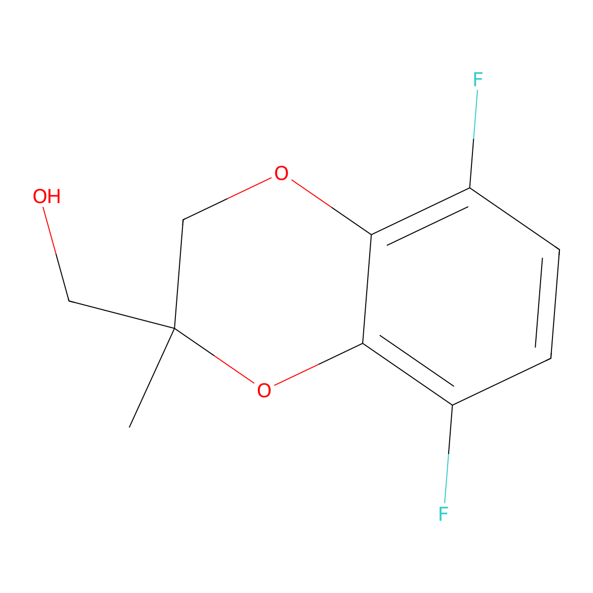 (5,8-Difluoro-2-methyl-2,3-dihydro-1,4-benzodioxin-2-yl)methanol molecular structure, CAS 2060030-77-3