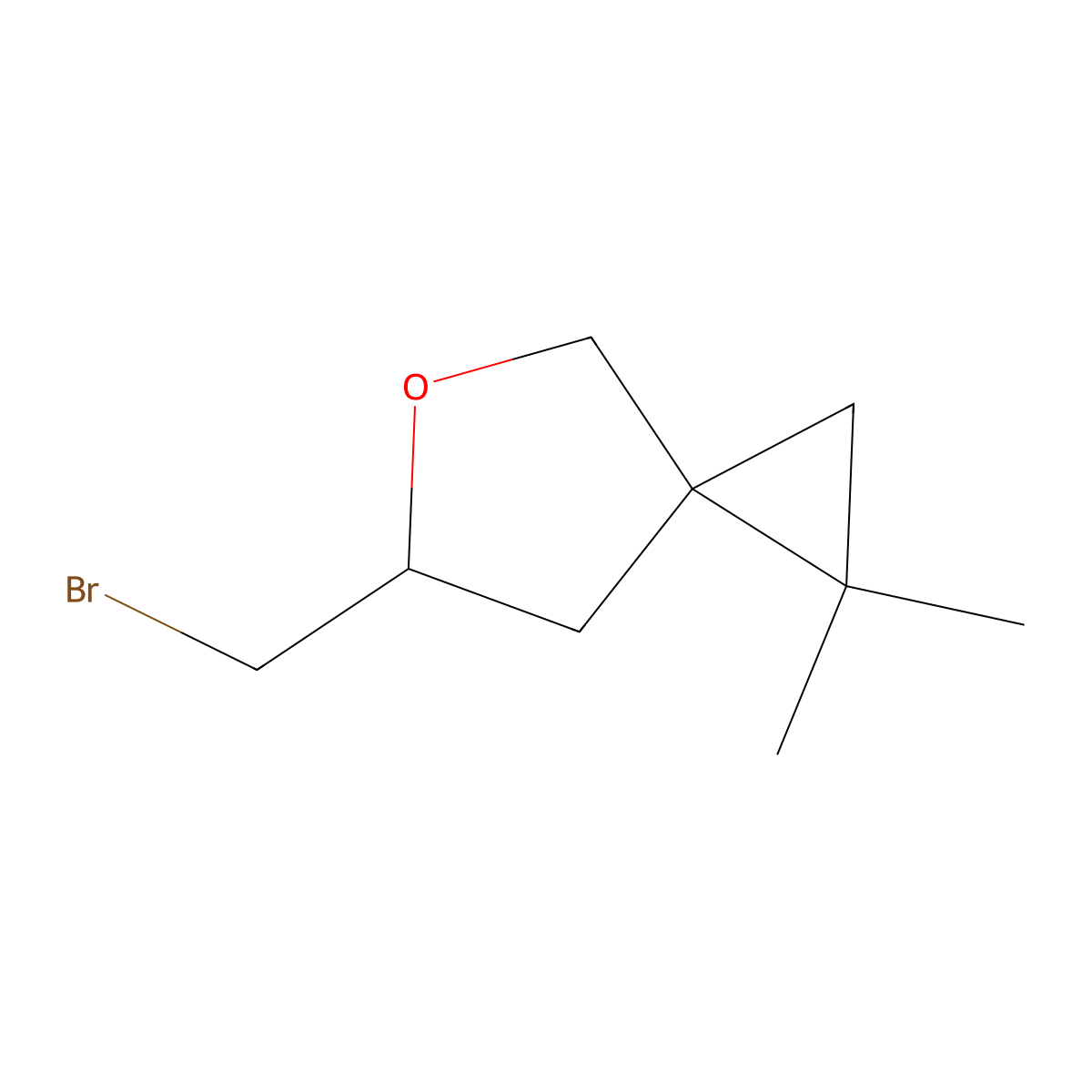 6-(Bromomethyl)-1,1-dimethyl-5-oxaspiro[2.4]heptane molecular structure, CAS 2060030-78-4
