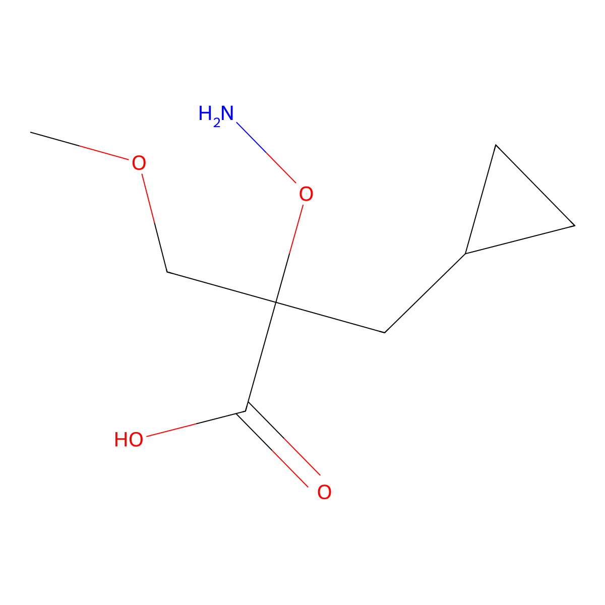2-(Aminooxy)-2-(cyclopropylmethyl)-3-methoxypropanoic acid molecular structure, CAS 2060030-81-9