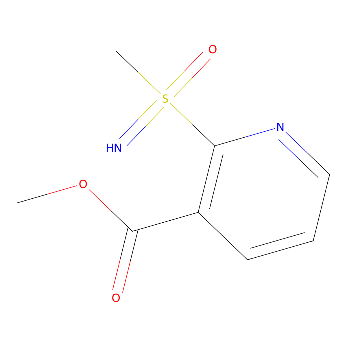 Methyl 2-[imino(methyl)oxo-lambda6-sulfanyl]pyridine-3-carboxylate molecular structure, CAS 2060030-83-1