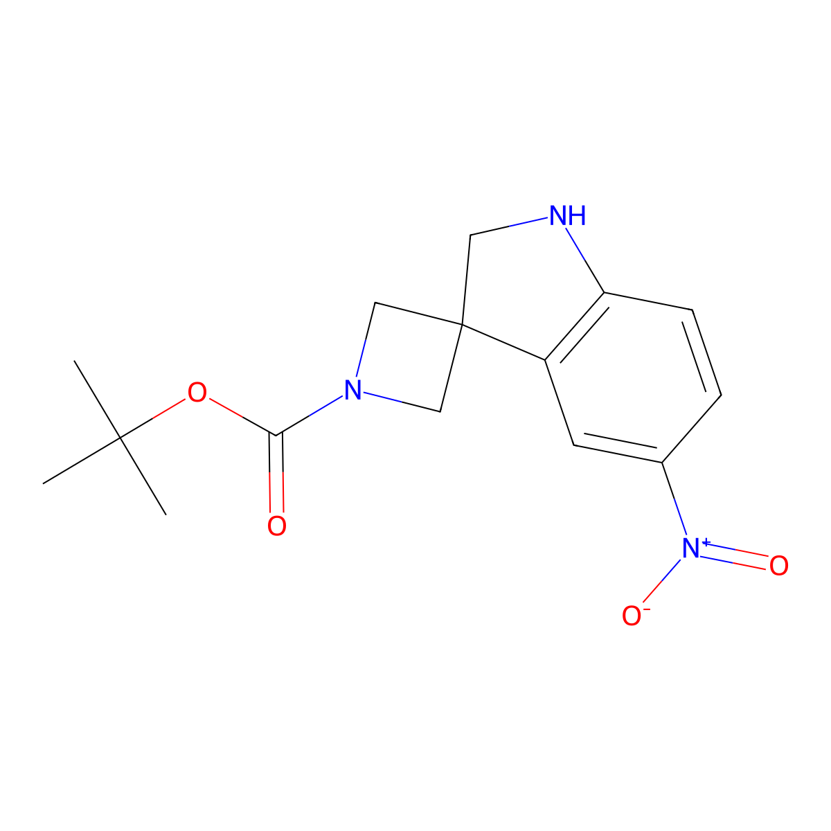 tert-Butyl 5'-nitro-1',2'-dihydrospiro[azetidine-3,3'-indole]-1-carboxylate molecular structure, CAS 2060030-85-3