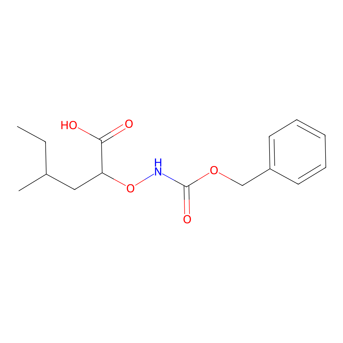 2-({[(Benzyloxy)carbonyl]amino}oxy)-4-methylhexanoic acid molecular structure, CAS 2060030-95-5