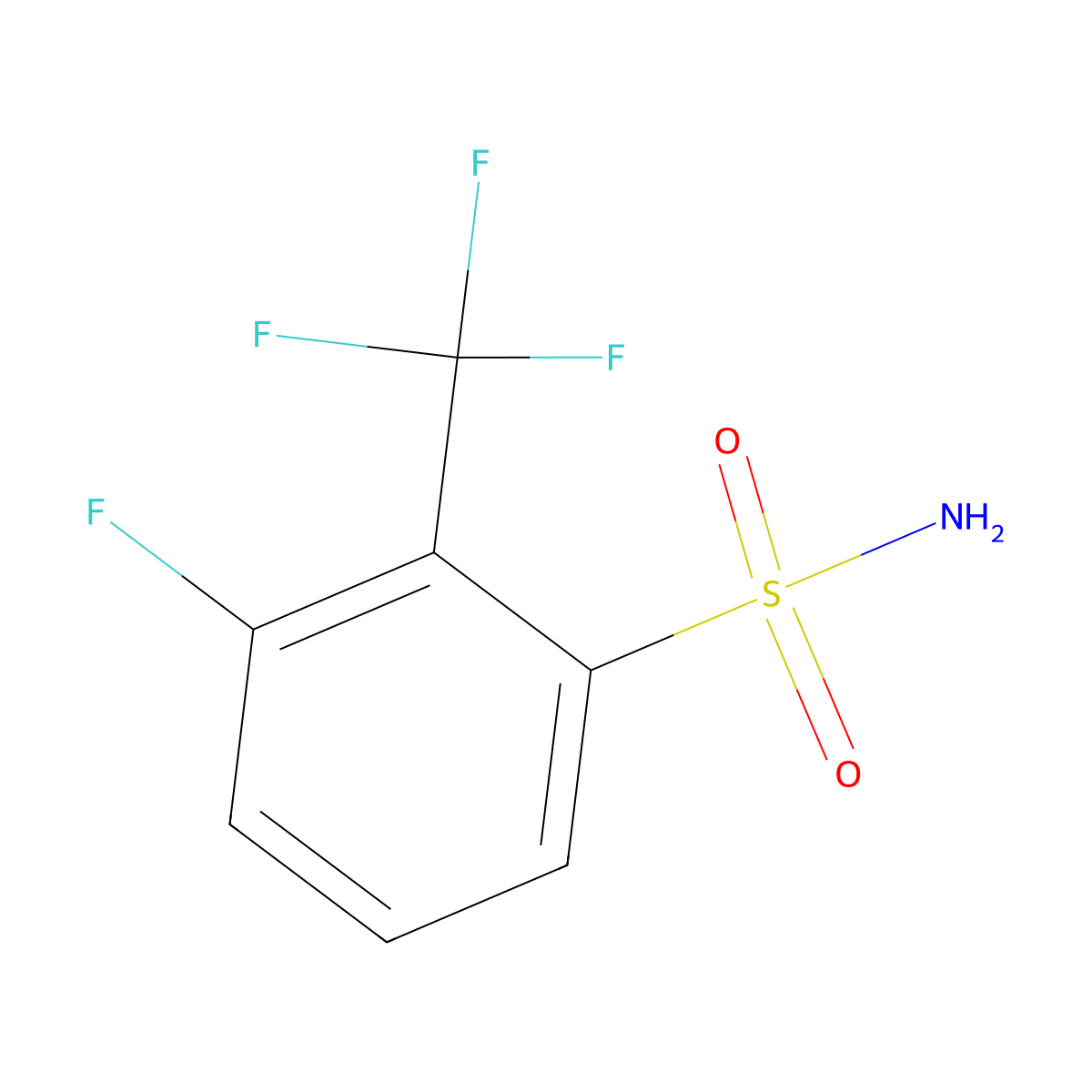 3-Fluoro-2-(trifluoromethyl)benzene-1-sulfonamide molecular structure, CAS 2060031-00-5