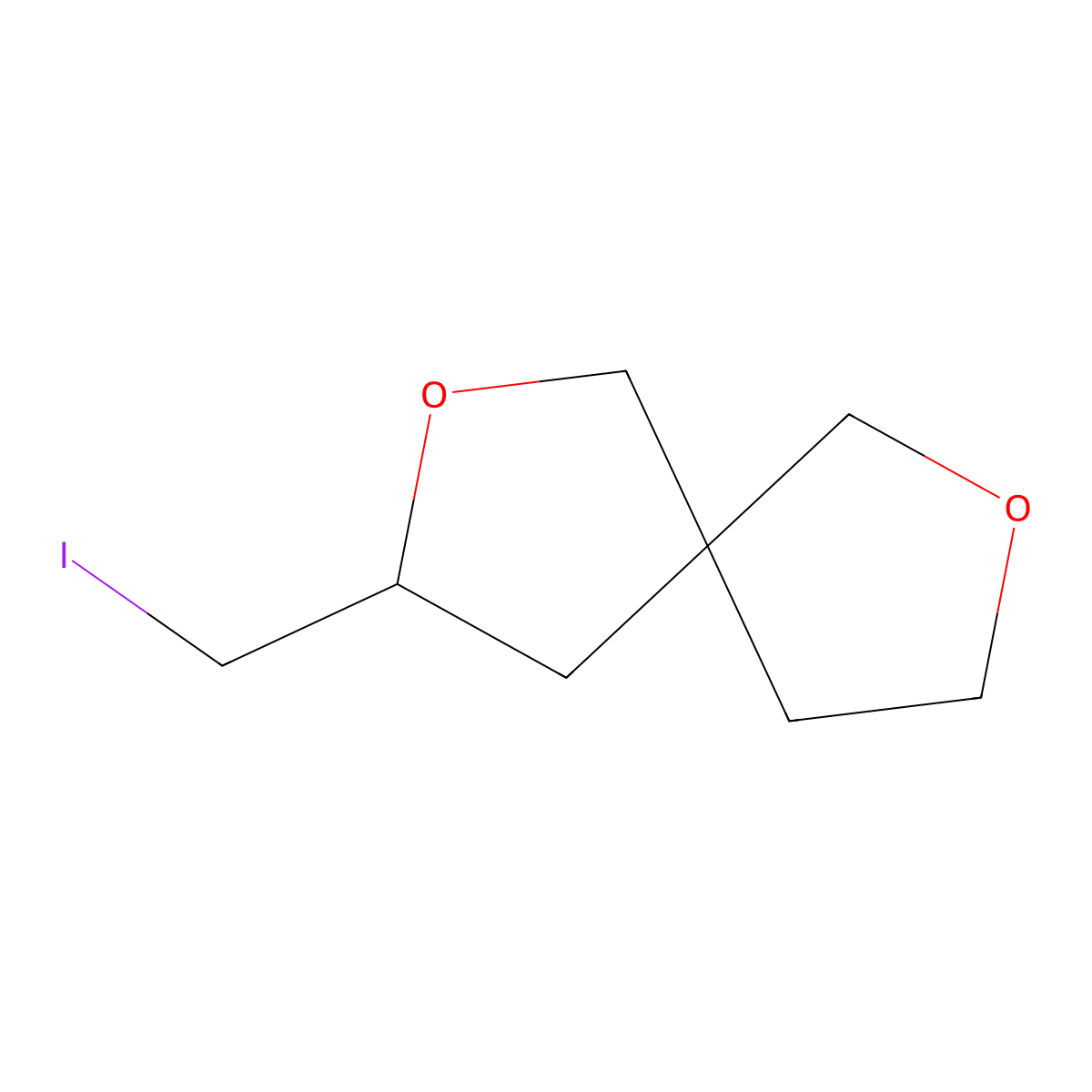3-(Iodomethyl)-2,7-dioxaspiro[4.4]nonane molecular structure, CAS 2060031-01-6