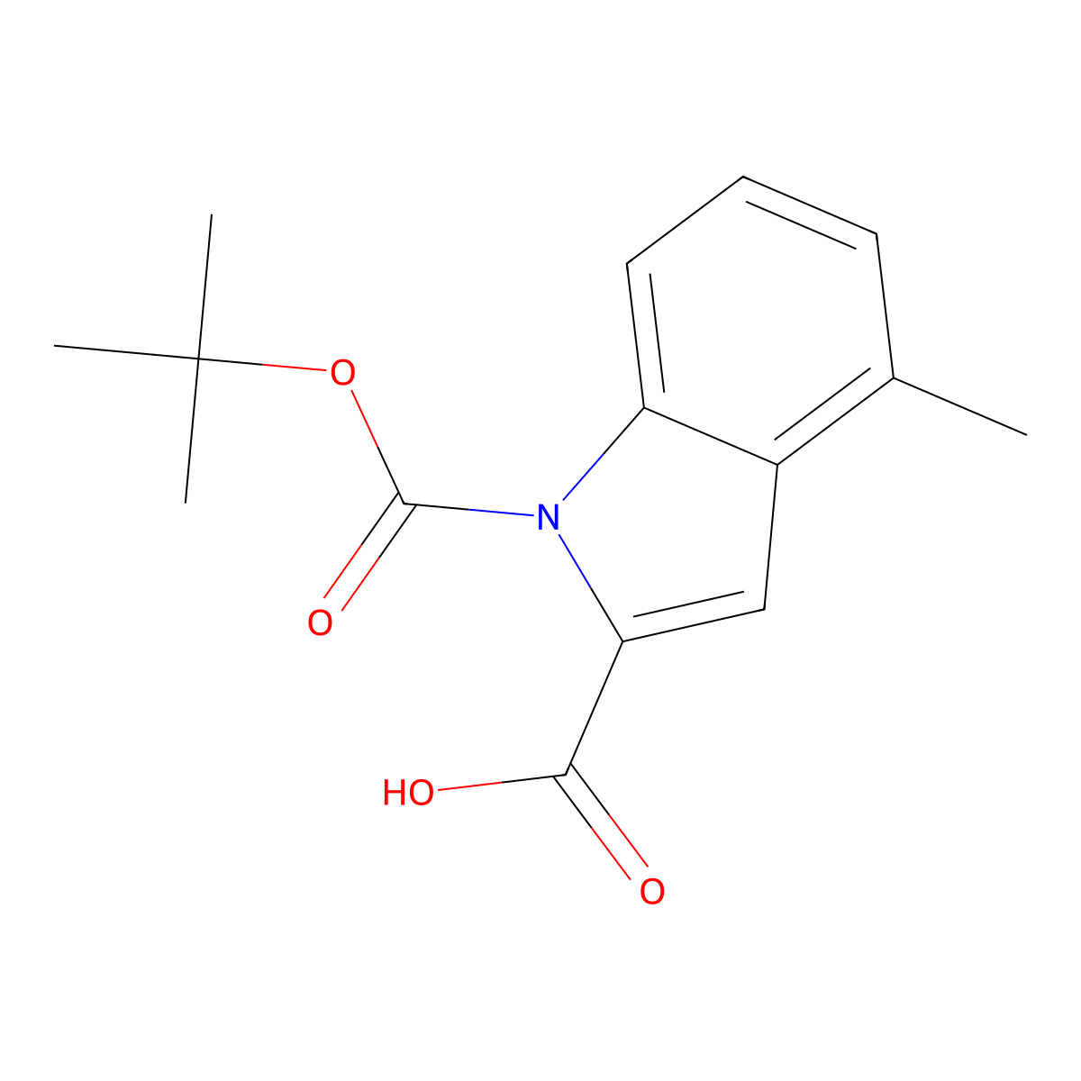 1-[(tert-Butoxy)carbonyl]-4-methyl-1H-indole-2-carboxylic acid molecular structure, CAS 2060031-03-8