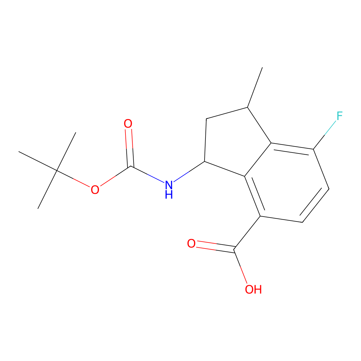 3-{[(tert-butoxy)carbonyl]amino}-7-fluoro-1-methyl-2,3-dihydro-1H-indene-4-carboxylic acid molecular structure, CAS 2060031-05-0
