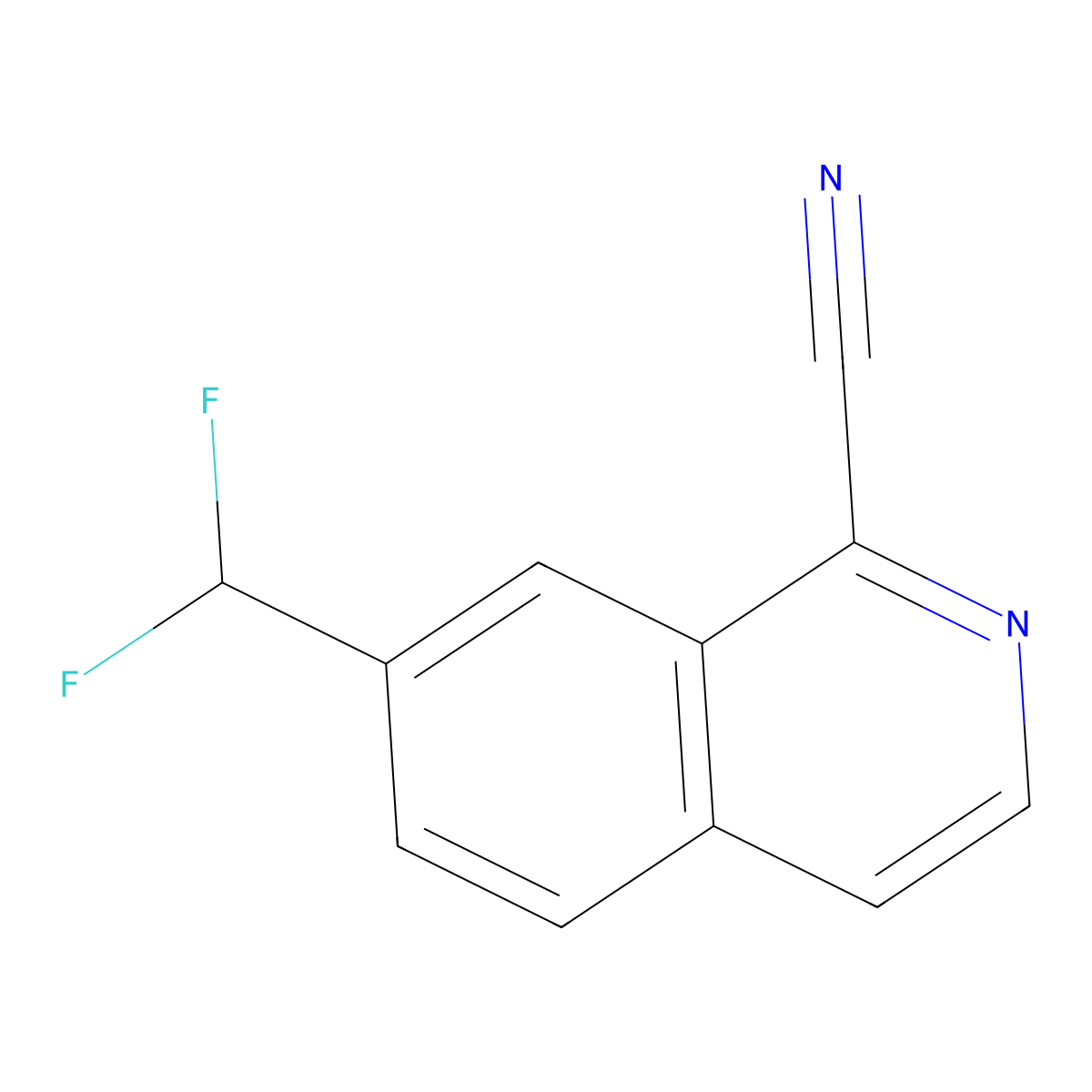 7-(Difluoromethyl)isoquinoline-1-carbonitrile molecular structure, CAS 2060031-08-3