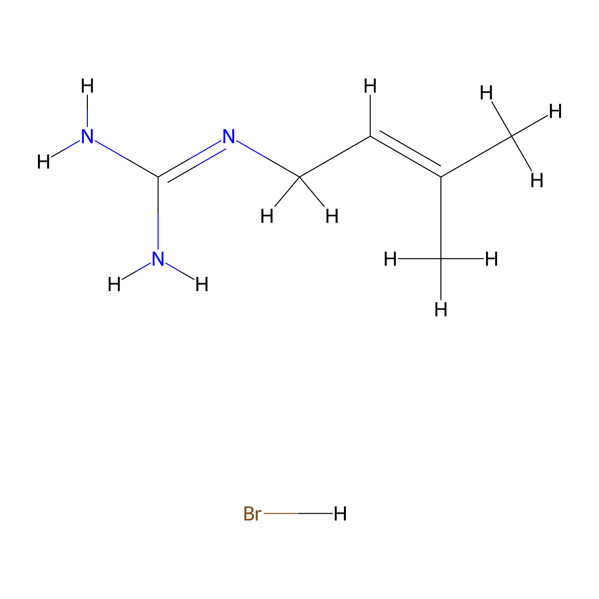 N-(3-Methylbut-2-en-1-yl)guanidine hydrobromide molecular structure, CAS 2060031-09-4