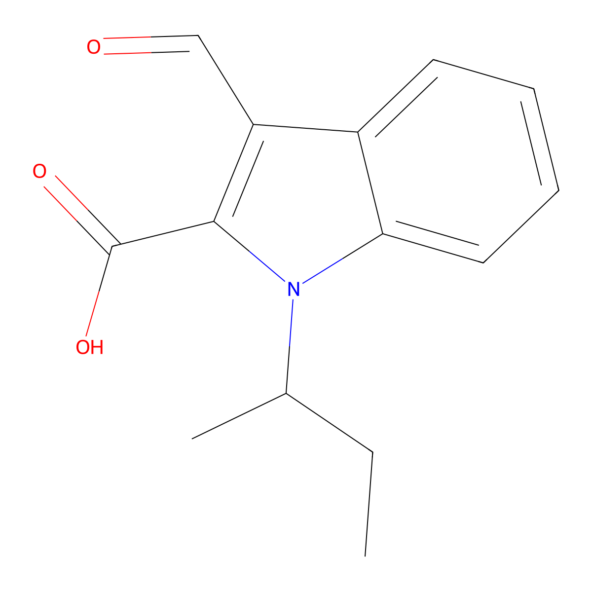 1-(Butan-2-yl)-3-formyl-1H-indole-2-carboxylic acid molecular structure, CAS 2060031-11-8