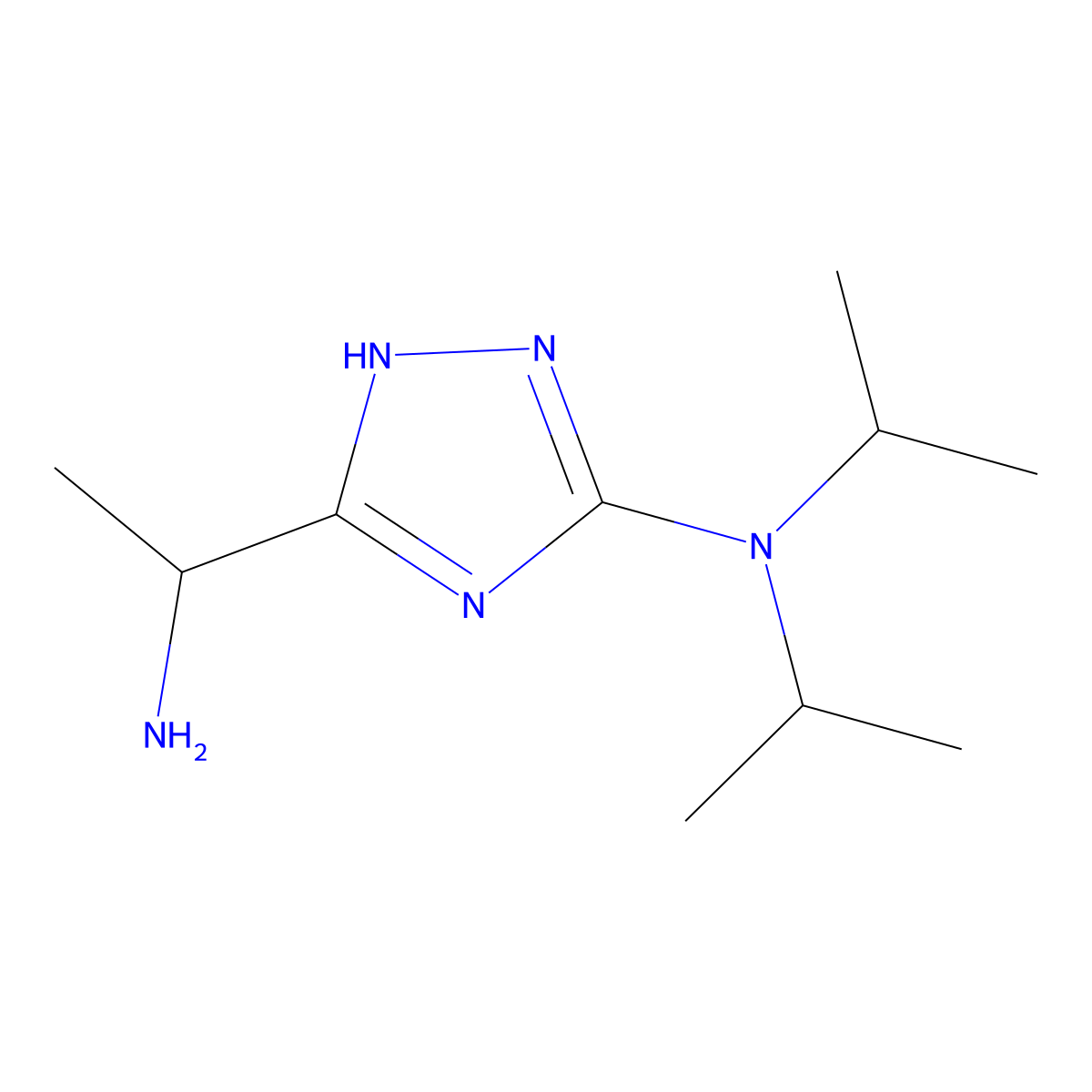 5-(1-Aminoethyl)-N,N-bis(propan-2-yl)-1H-1,2,4-triazol-3-amine molecular structure, CAS 2060031-23-2