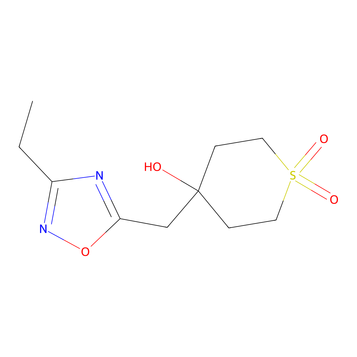 4-[(3-Ethyl-1,2,4-oxadiazol-5-yl)methyl]-4-hydroxy-1lambda6-thiane-1,1-dione molecular structure, CAS 2060031-26-5
