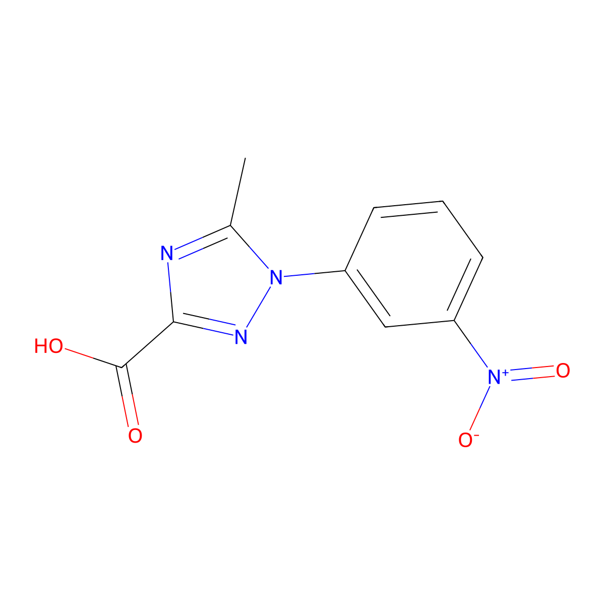 5-Methyl-1-(3-nitrophenyl)-1H-1,2,4-triazole-3-carboxylic acid molecular structure, CAS 2060031-30-1