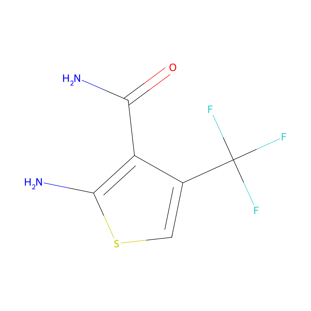 2-Amino-4-(trifluoromethyl)thiophene-3-carboxamide molecular structure, CAS 2060031-38-9