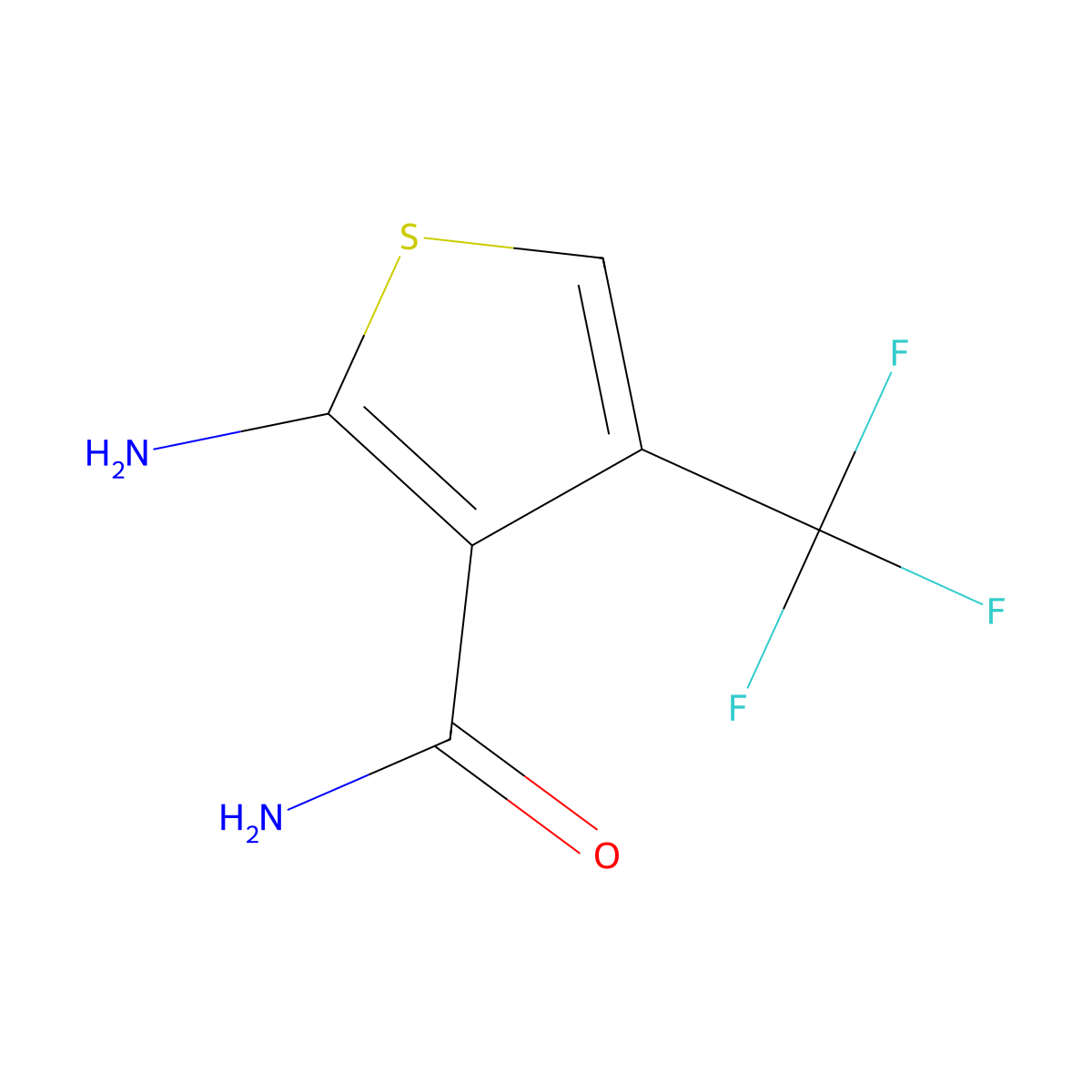 2-Amino-4-(trifluoromethyl)thiophene-3-carboxamide molecular structure, CAS 2060031-38-9
