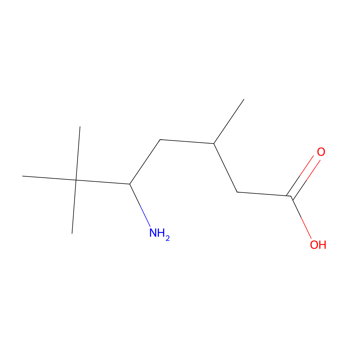 5-Amino-3,6,6-trimethylheptanoic acid molecular structure, CAS 2060031-42-5