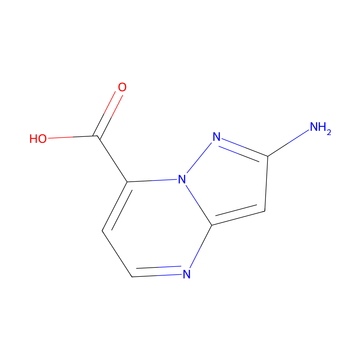 2-Aminopyrazolo[1,5-a]pyrimidine-7-carboxylic acid molecular structure, CAS 2060031-45-8