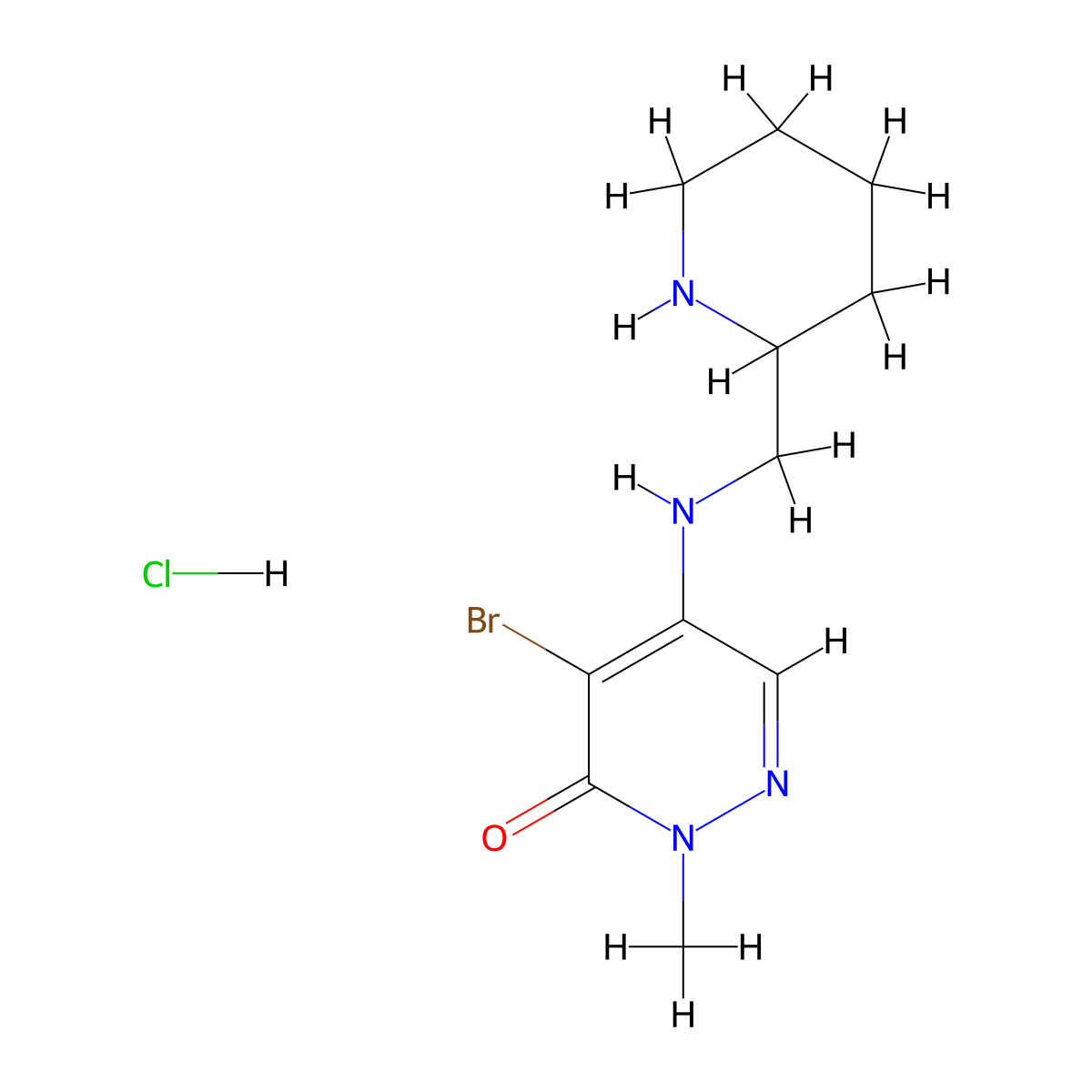 4-Bromo-2-methyl-5-{[(piperidin-2-yl)methyl]amino}-2,3-dihydropyridazin-3-one hydrochloride molecular structure, CAS 2060031-55-0