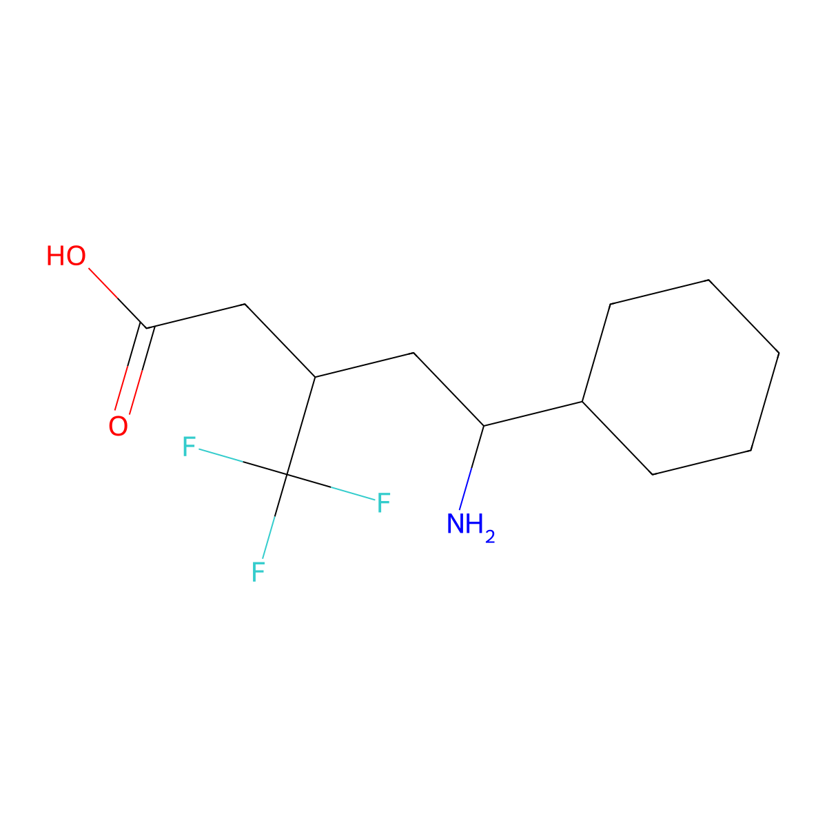 5-Amino-5-cyclohexyl-3-(trifluoromethyl)pentanoic acid molecular structure, CAS 2060031-56-1