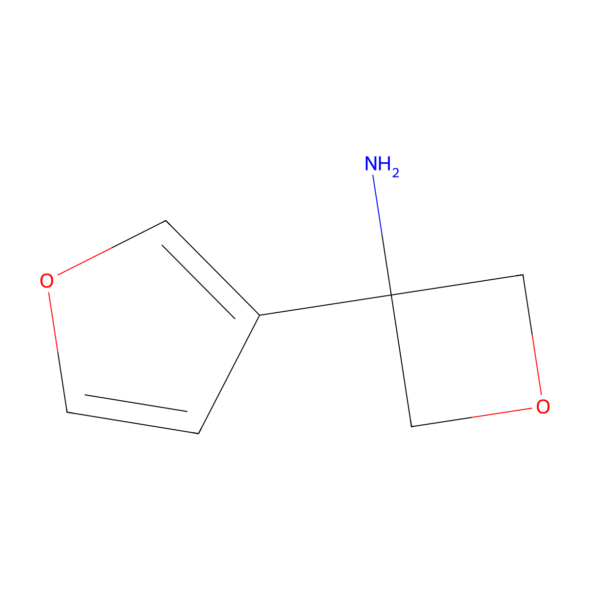 3-(Furan-3-yl)oxetan-3-amine molecular structure, CAS 2060031-58-3