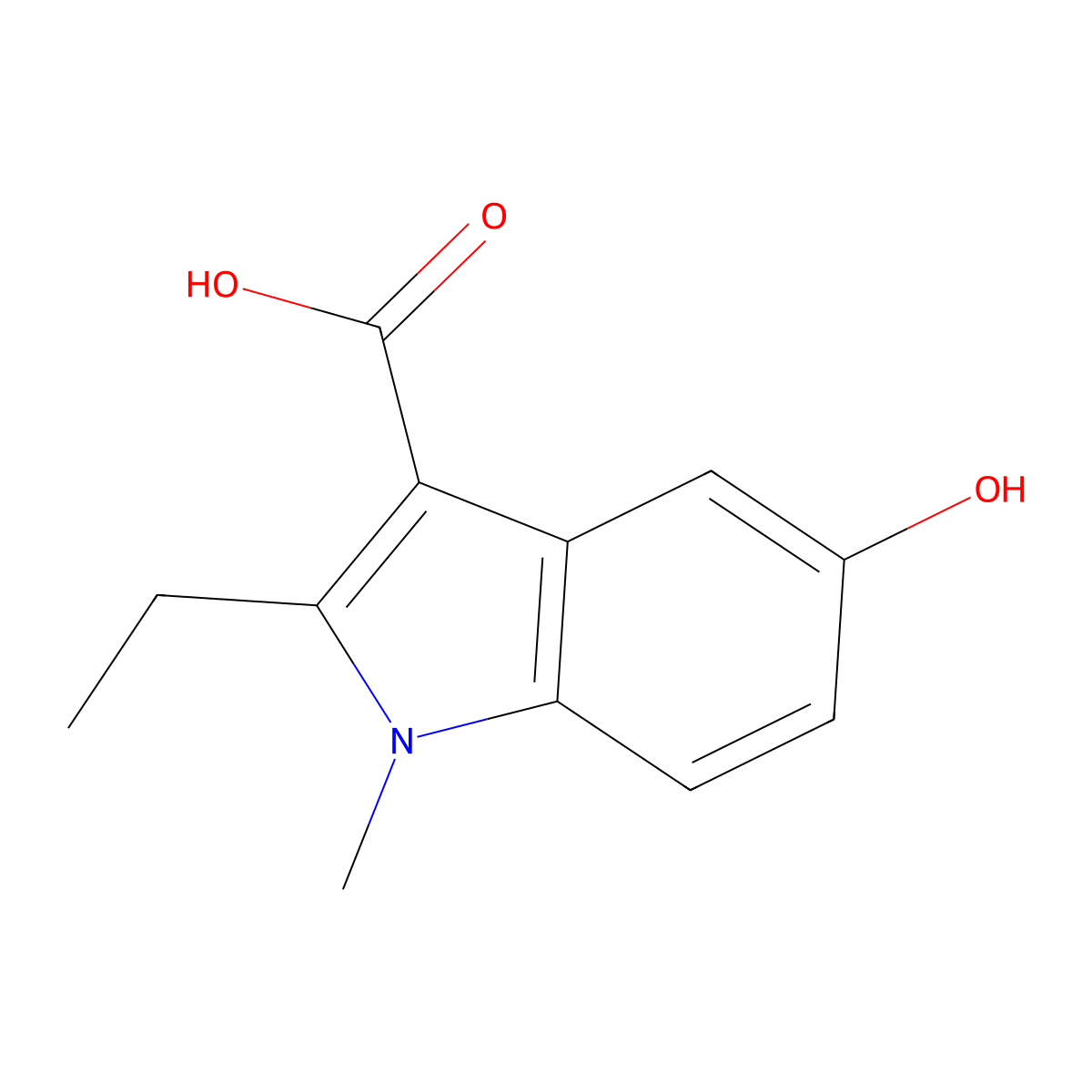 2-Ethyl-5-hydroxy-1-methyl-1H-indole-3-carboxylic acid molecular structure, CAS 2060031-60-7