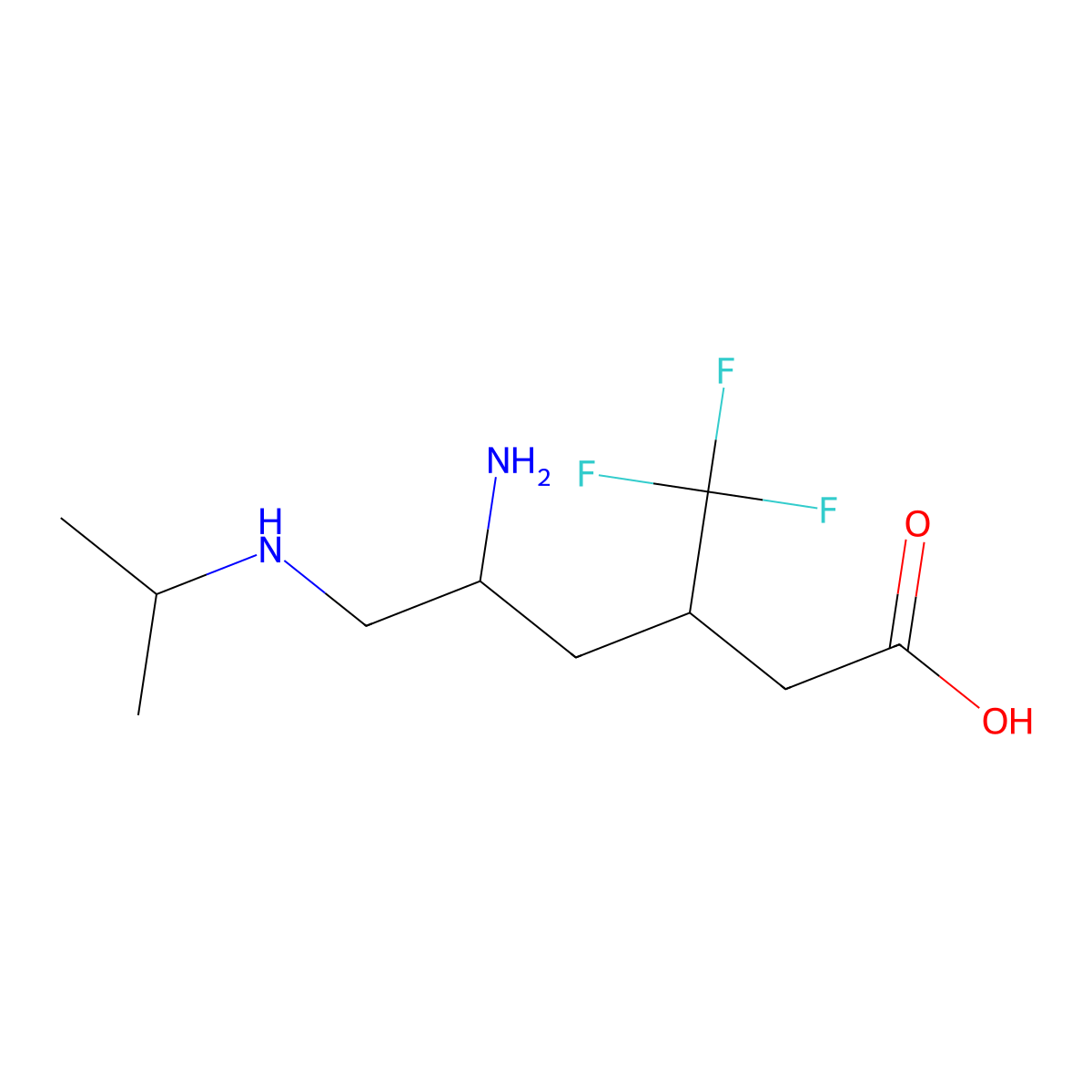 5-Amino-6-[(propan-2-yl)amino]-3-(trifluoromethyl)hexanoic acid molecular structure, CAS 2060031-65-2