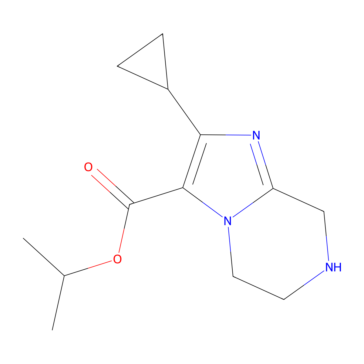 Propan-2-yl 2-cyclopropyl-5H,6H,7H,8H-imidazo[1,2-a]pyrazine-3-carboxylate molecular structure, CAS 2060031-68-5