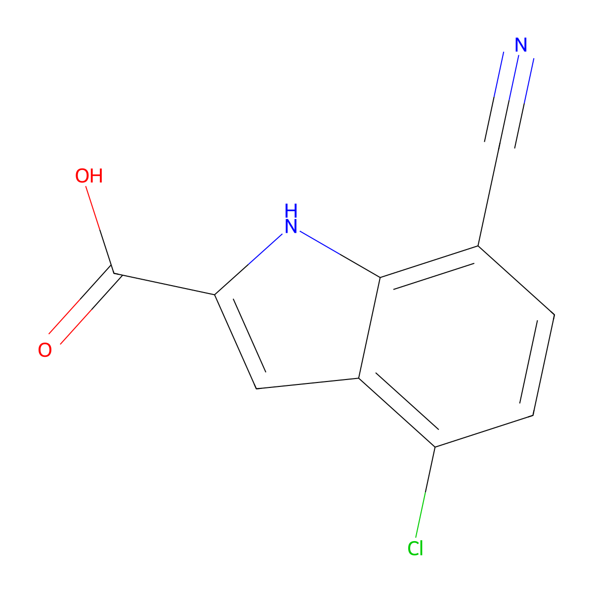 4-Chloro-7-cyano-1H-indole-2-carboxylic acid molecular structure, CAS 2060031-76-5