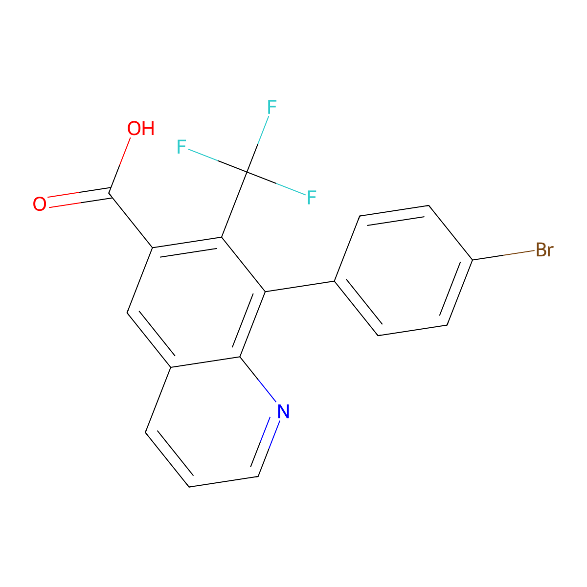 8-(4-Bromophenyl)-7-(trifluoromethyl)quinoline-6-carboxylic acid molecular structure, CAS 2060031-79-8