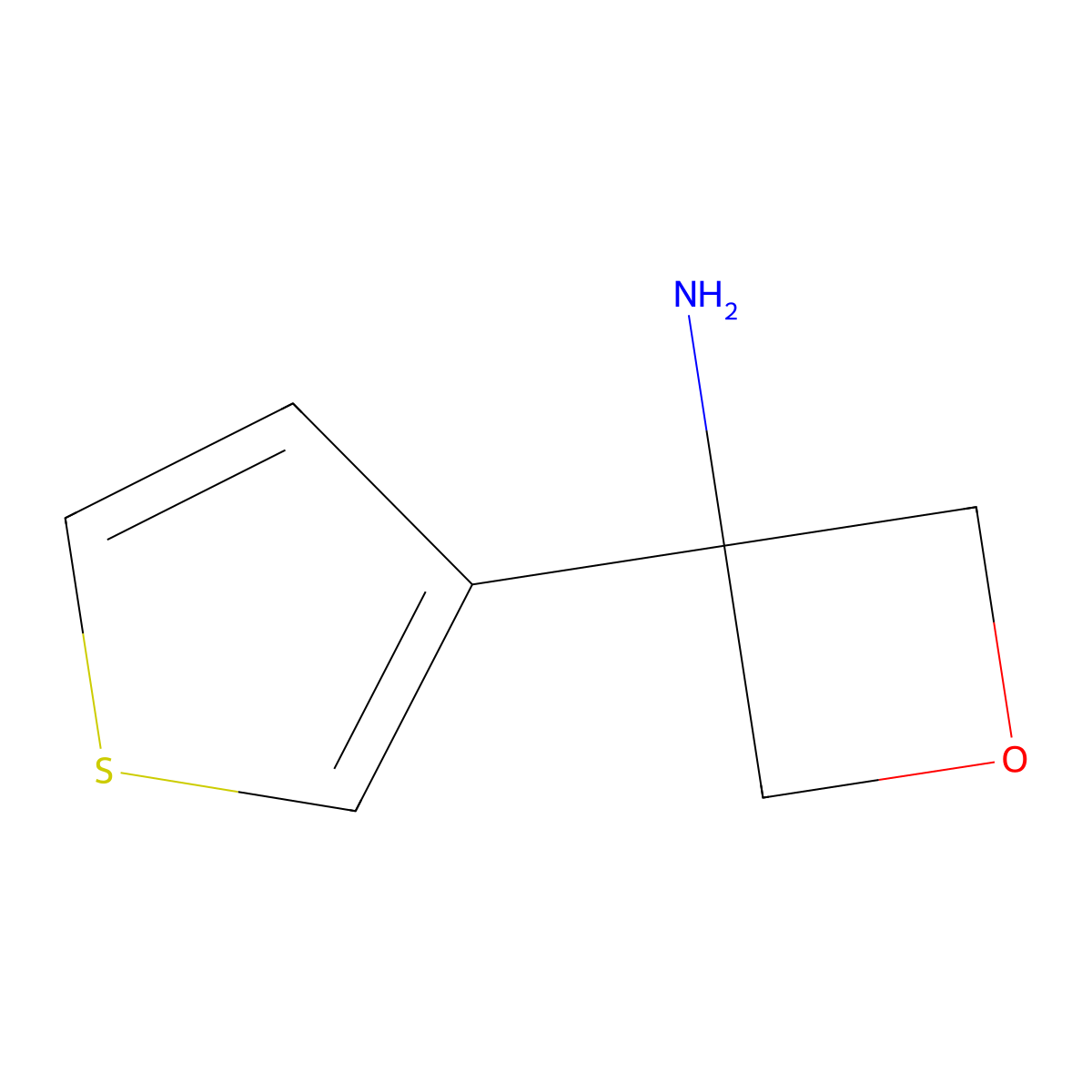 3-(Thiophen-3-yl)oxetan-3-amine molecular structure, CAS 2060031-82-3