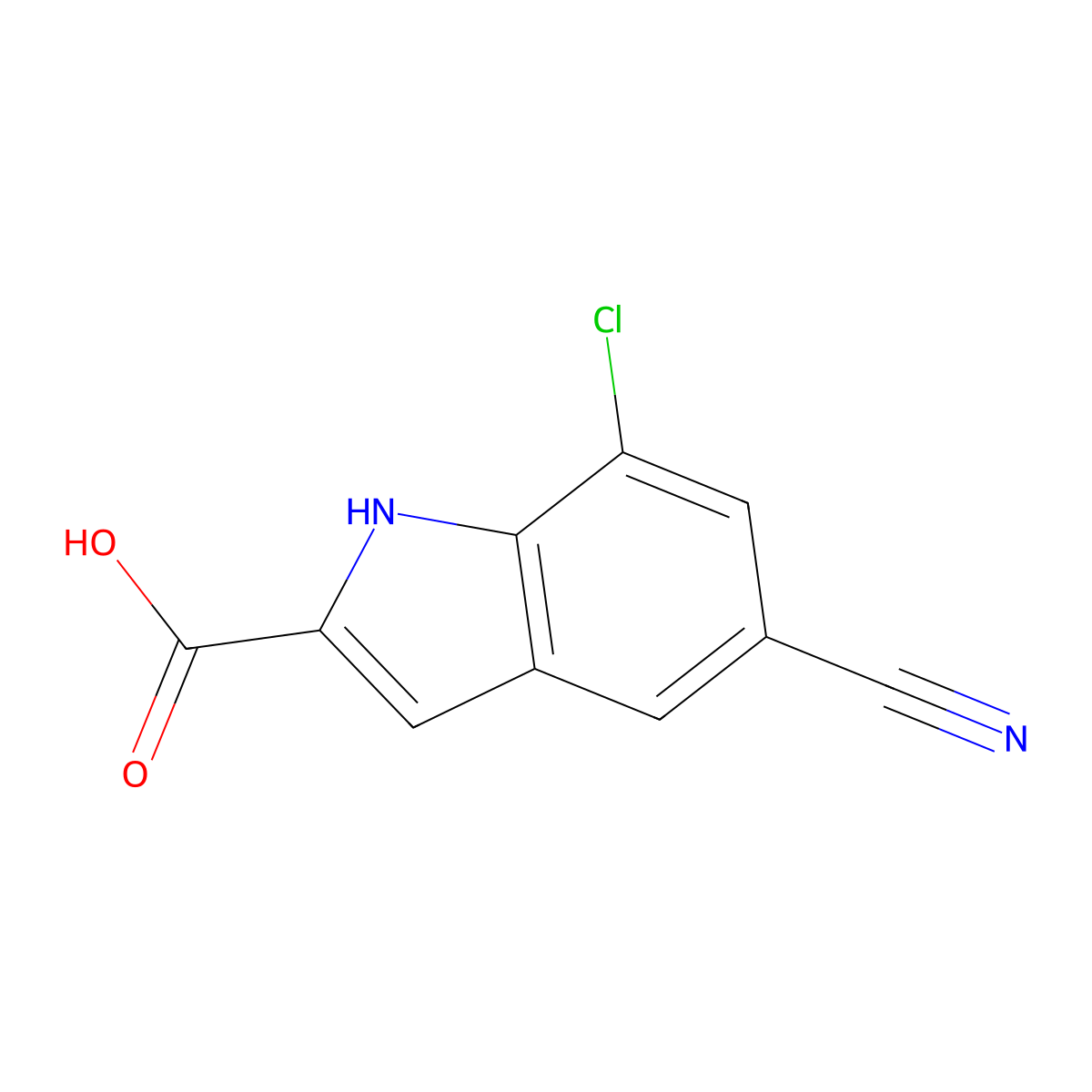 7-Chloro-5-cyano-1H-indole-2-carboxylic acid molecular structure, CAS 2060031-83-4