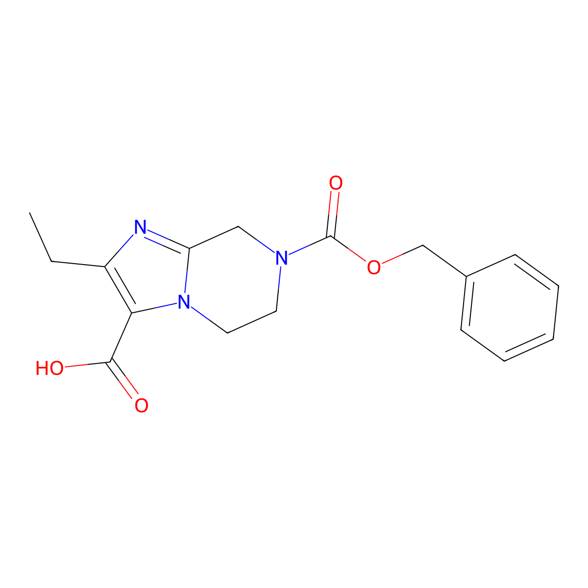 7-[(Benzyloxy)carbonyl]-2-ethyl-5H,6H,7H,8H-imidazo[1,2-a]pyrazine-3-carboxylic acid molecular structure, CAS 2060031-86-7