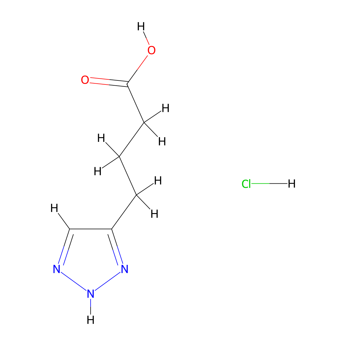 4-(1H-1,2,3-triazol-4-yl)butanoic acid hydrochloride molecular structure, CAS 2060031-88-9