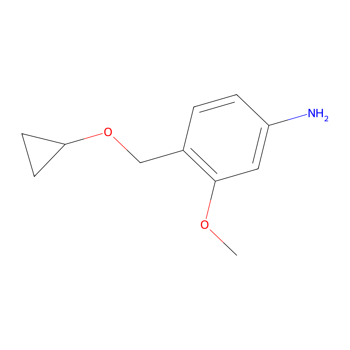 4-(Cyclopropoxymethyl)-3-methoxyaniline molecular structure, CAS 2060031-92-5