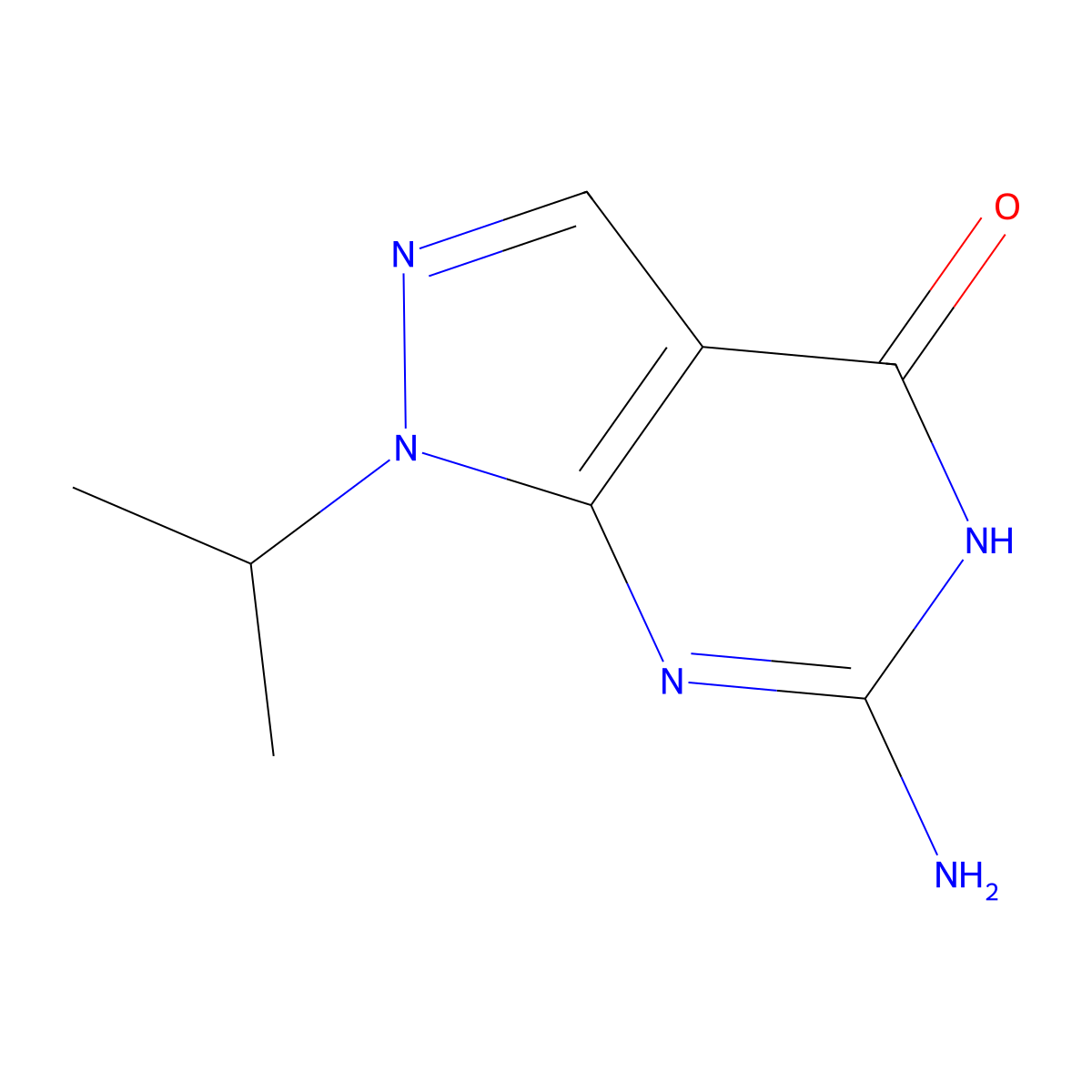 6-Amino-1-(propan-2-yl)-1H,4H,7H-pyrazolo[3,4-d]pyrimidin-4-one molecular structure, CAS 2060031-93-6