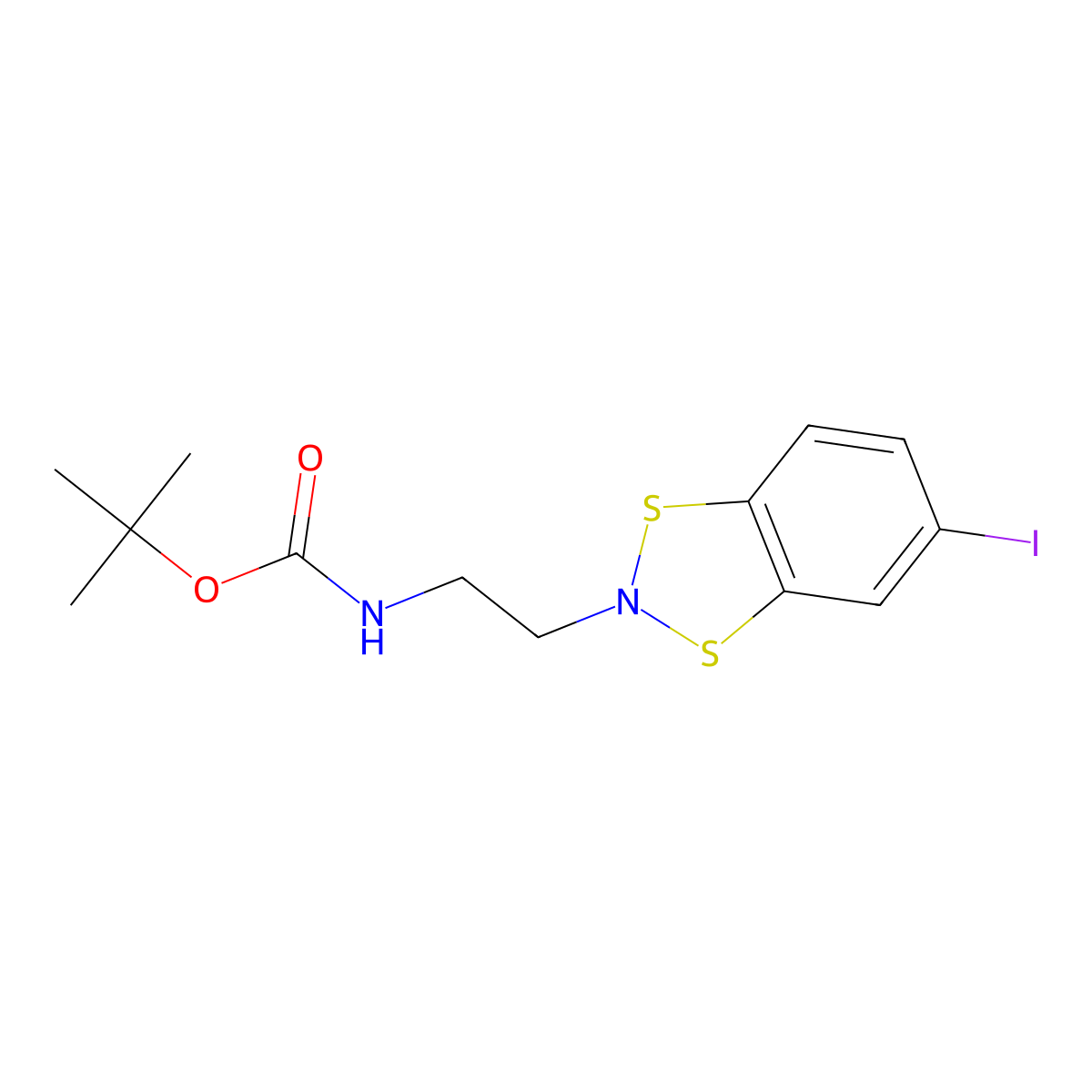 tert-Butyl N-[2-(5-iodo-2H-1,3,2-benzodithiazol-2-yl)ethyl]carbamate molecular structure, CAS 2060032-05-3