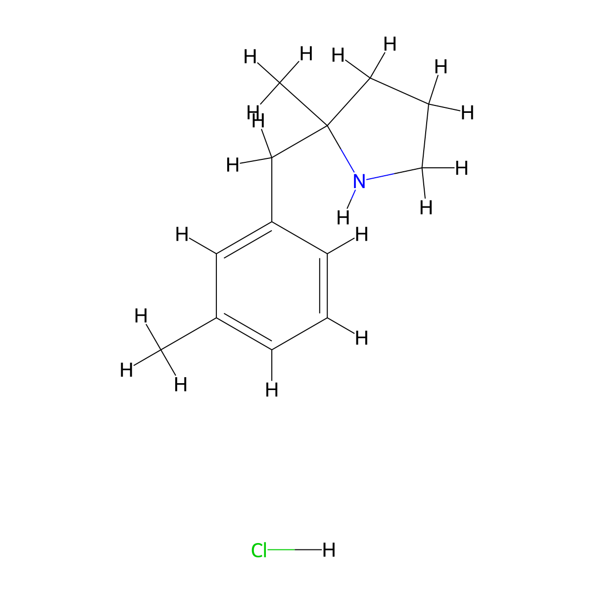 2-Methyl-2-[(3-methylphenyl)methyl]pyrrolidine hydrochloride molecular structure, CAS 2060032-08-6