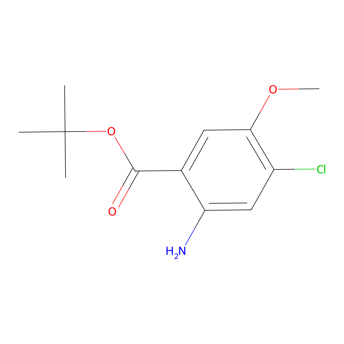 tert-Butyl 2-amino-4-chloro-5-methoxybenzoate molecular structure, CAS 2060032-18-8
