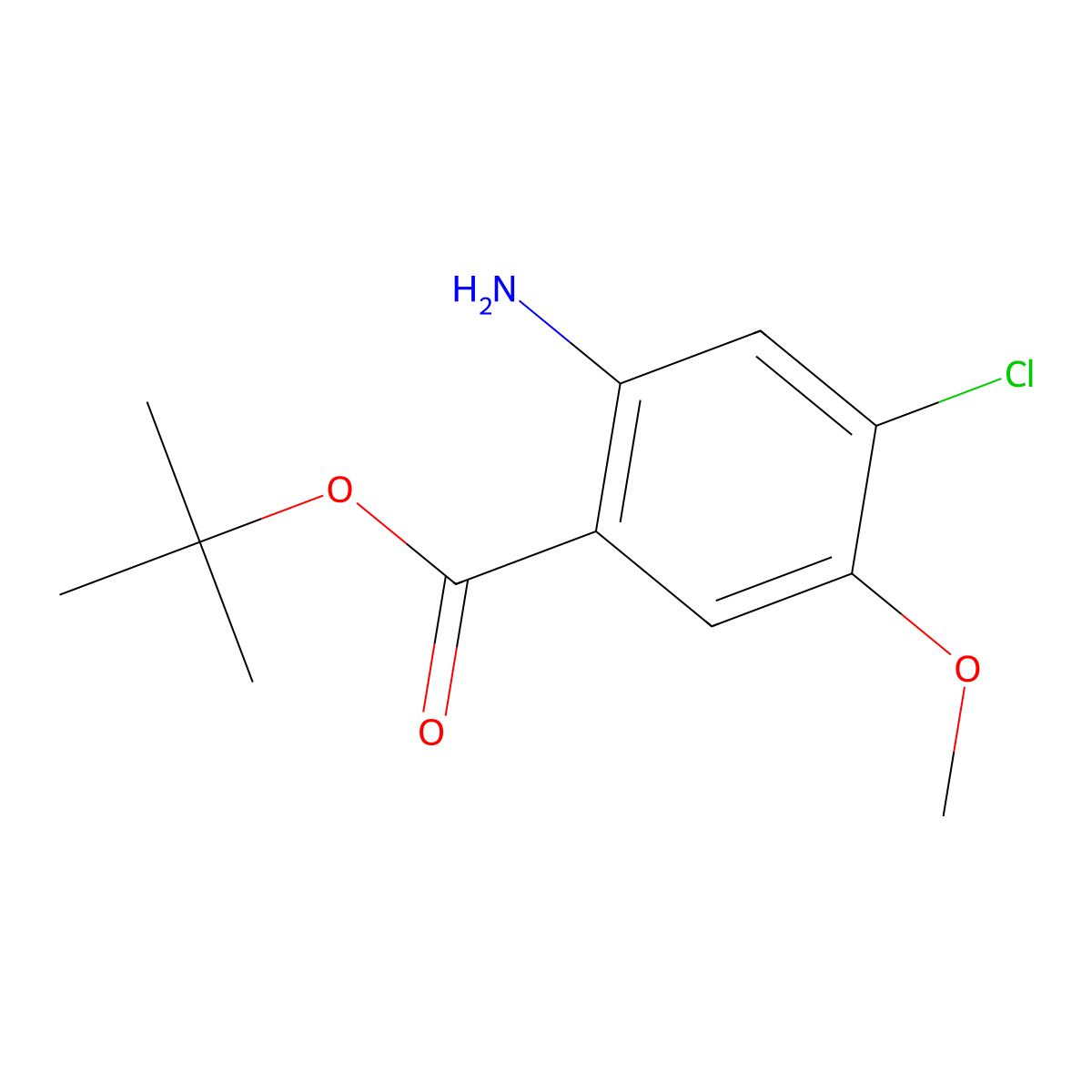 tert-Butyl 2-amino-4-chloro-5-methoxybenzoate molecular structure, CAS 2060032-18-8